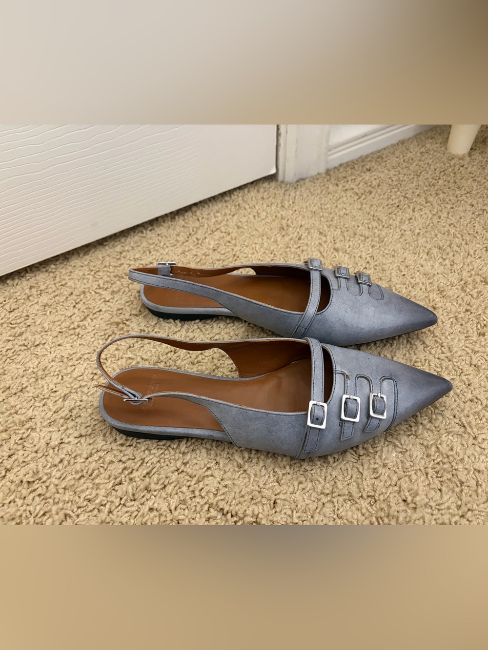 Vagabond Silver Blue/ Grey Hermine Sling Back Ballet - Flats